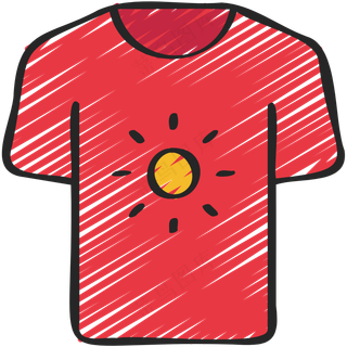 红色Tshirt 铅笔手绘图标 icon