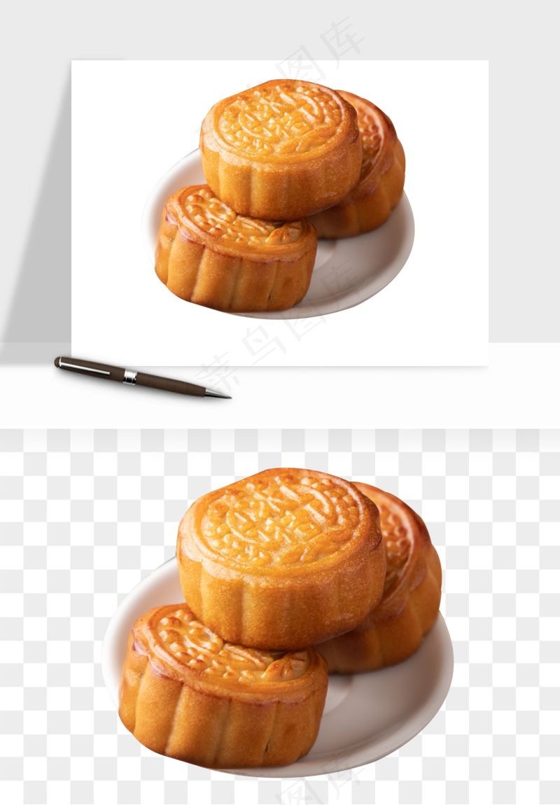 中秋月饼实物png免抠