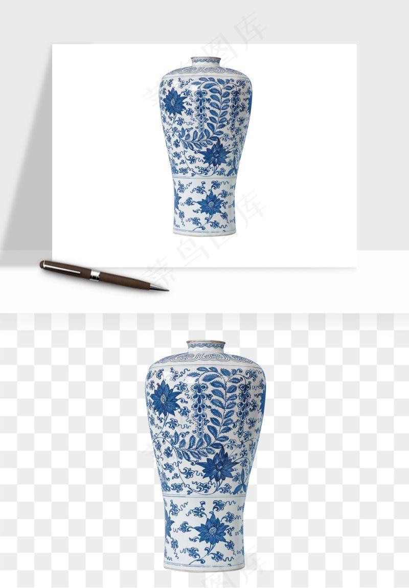 青花瓷陶瓷png免抠