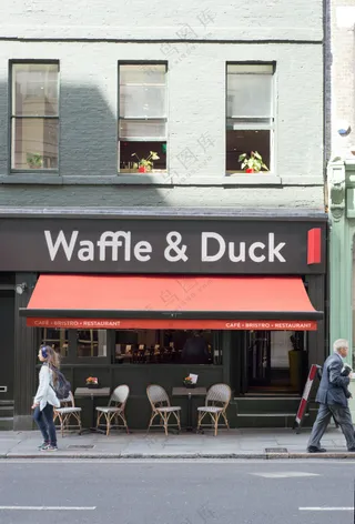 咖啡店铺招牌样机户外门头log标志模板-05