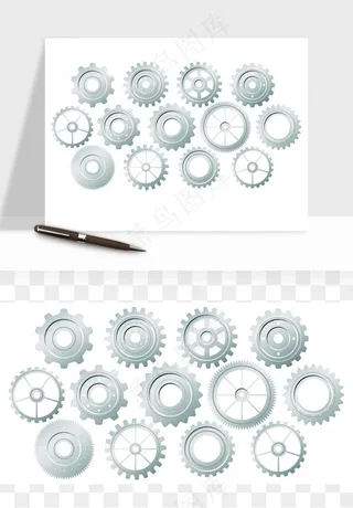 商务科技齿轮组矢量png免抠