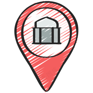 银行地点图标 铅笔手绘图标icon