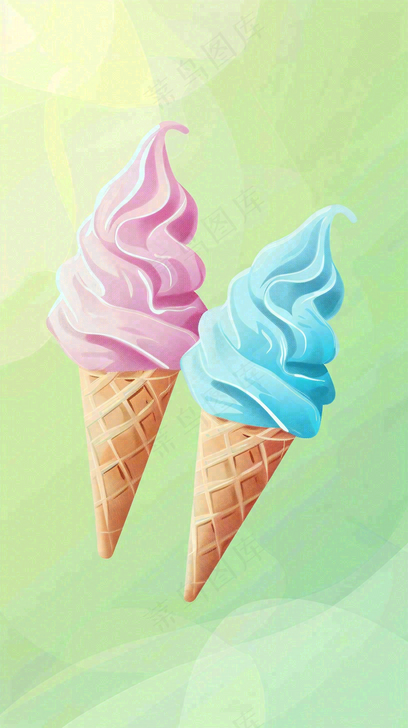 夏日饮品冰淇淋美食背景