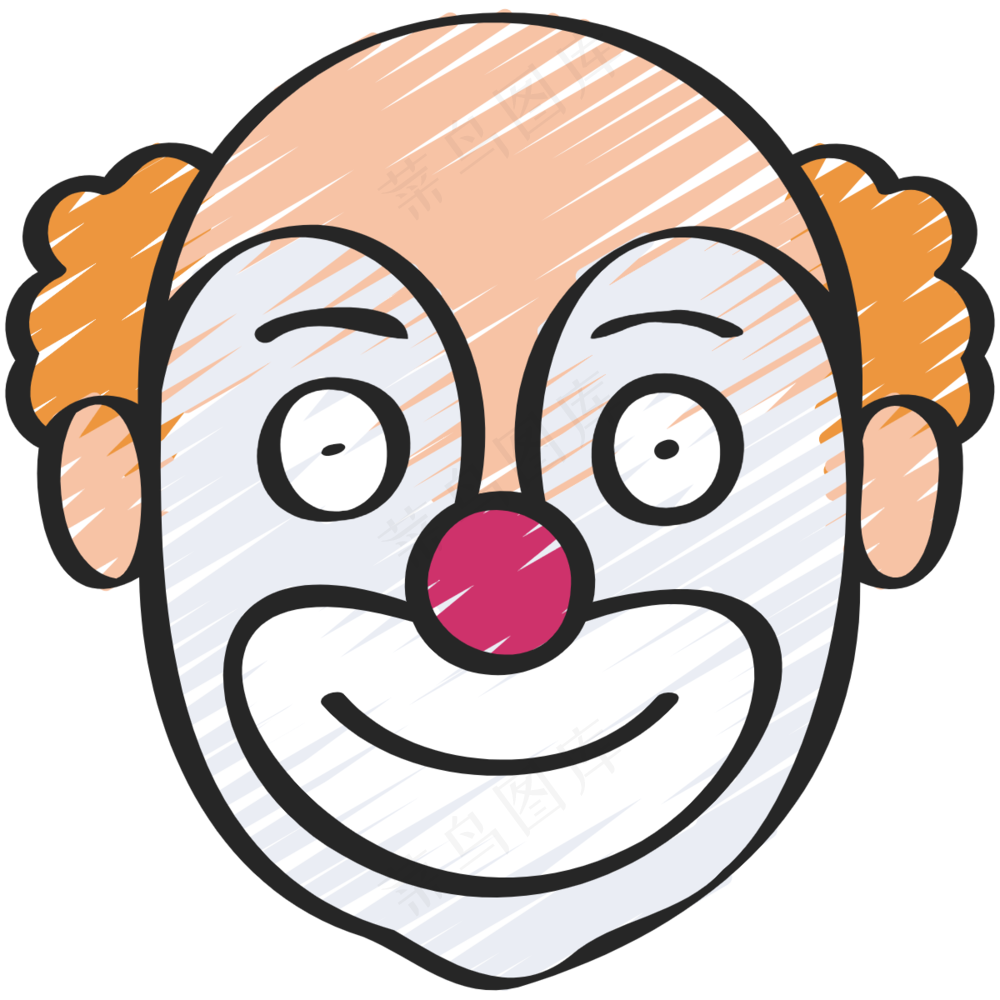 小丑 铅笔手绘图标icon