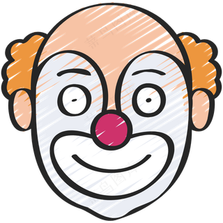 小丑 铅笔手绘图标icon