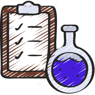 锥形瓶 实验结果 铅笔手绘图标icon