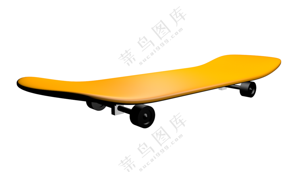 黄色滑板3d模型