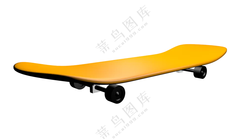 黄色滑板3d模型
