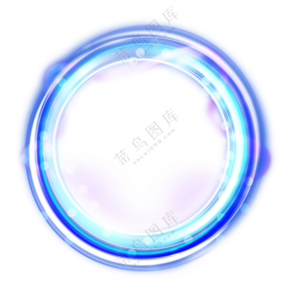 炫丽缤纷多彩光效圆环免抠图片素材