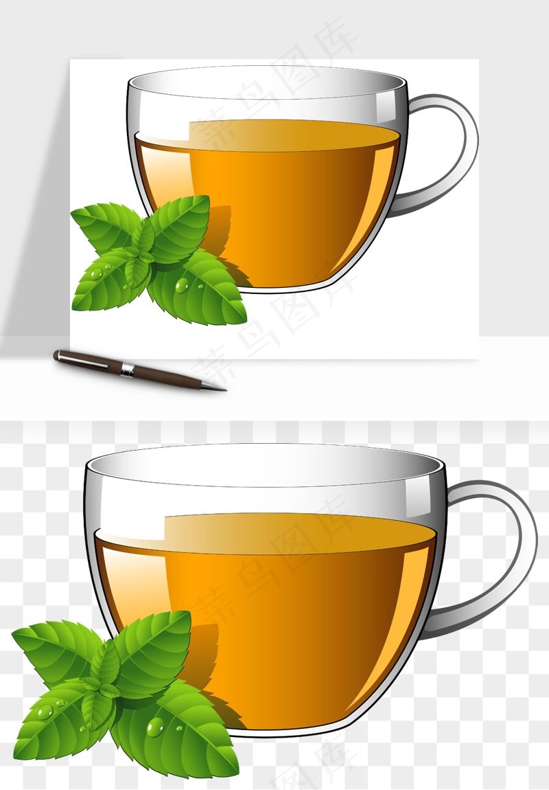 清新绿茶png免抠
