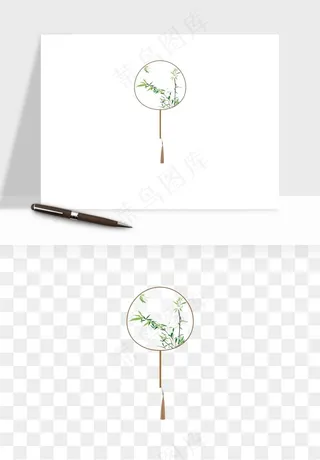 古风扇子元素png免抠