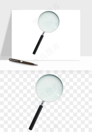 手绘放大镜镜片png免抠