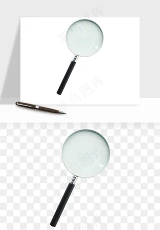 手绘放大镜镜片png免抠