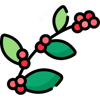 忍冬花 线性彩色花卉图标 winter red icon