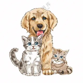 猫狗朋友萌宠宠物动物免抠