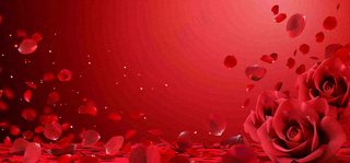 红色玫瑰花浪漫情人节七夕背景