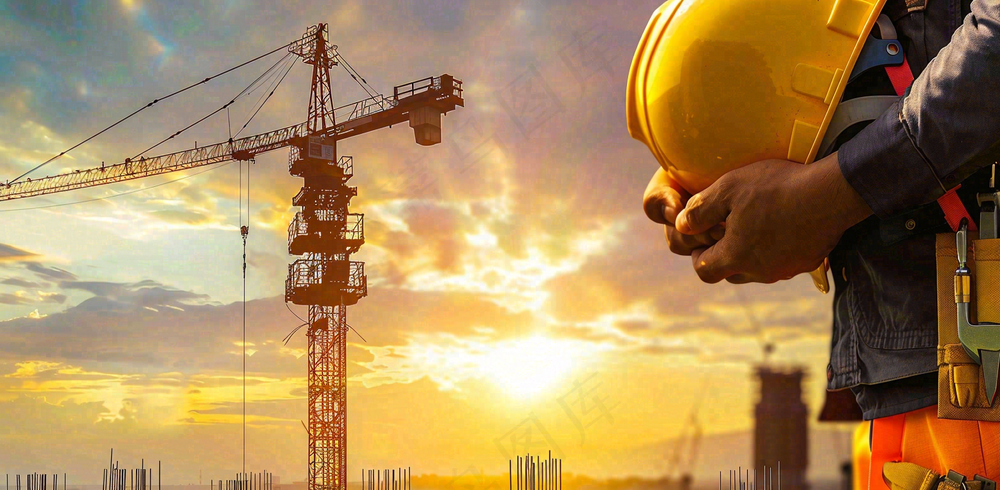 劳动的工人安全帽工作劳动节摄影图