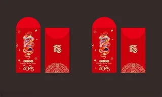 2025年蛇年新年春节红包设计蛇年CDR源文件海报