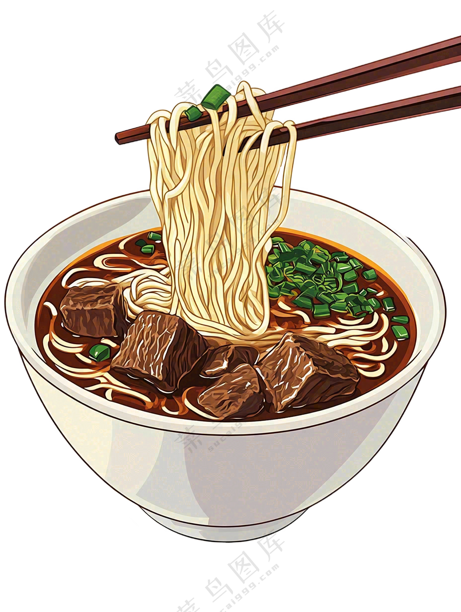 拉面红烧牛肉兰州拉面美食摄影图