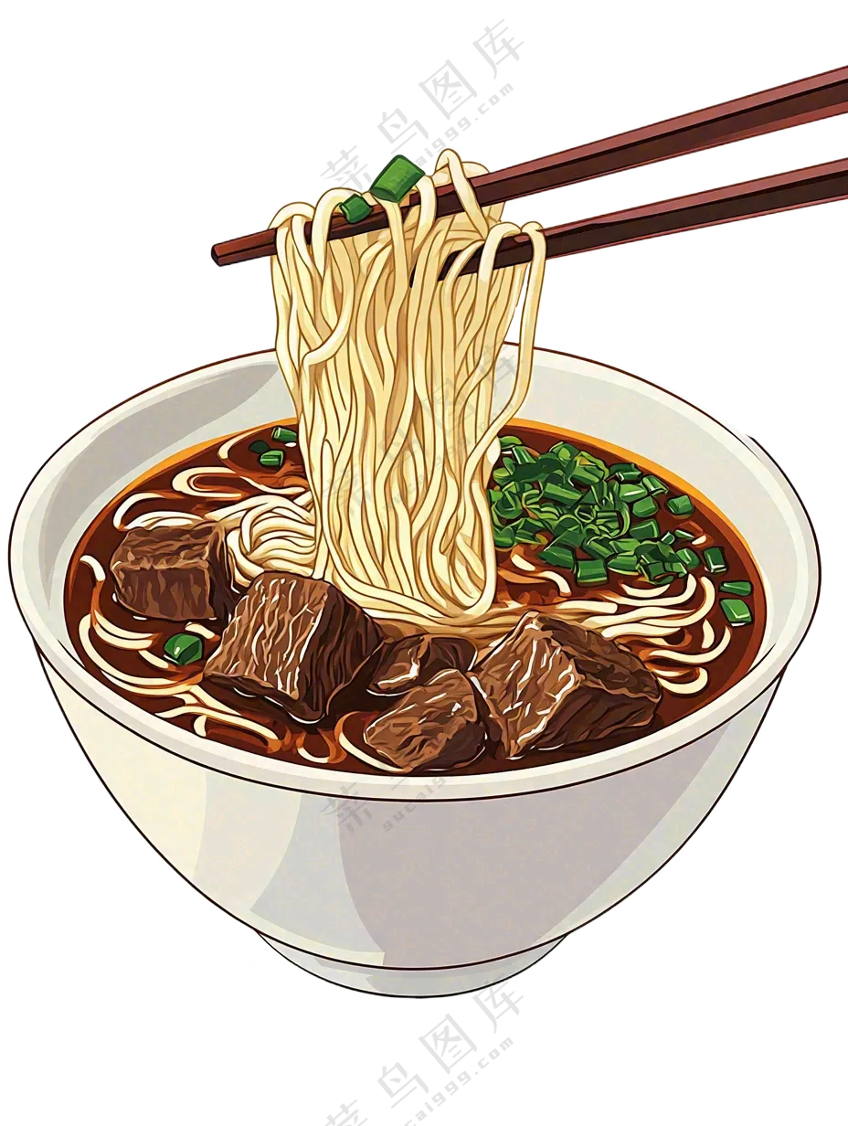 拉面红烧牛肉兰州拉面美食摄影图