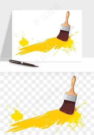 油漆刷子粉刷png免抠