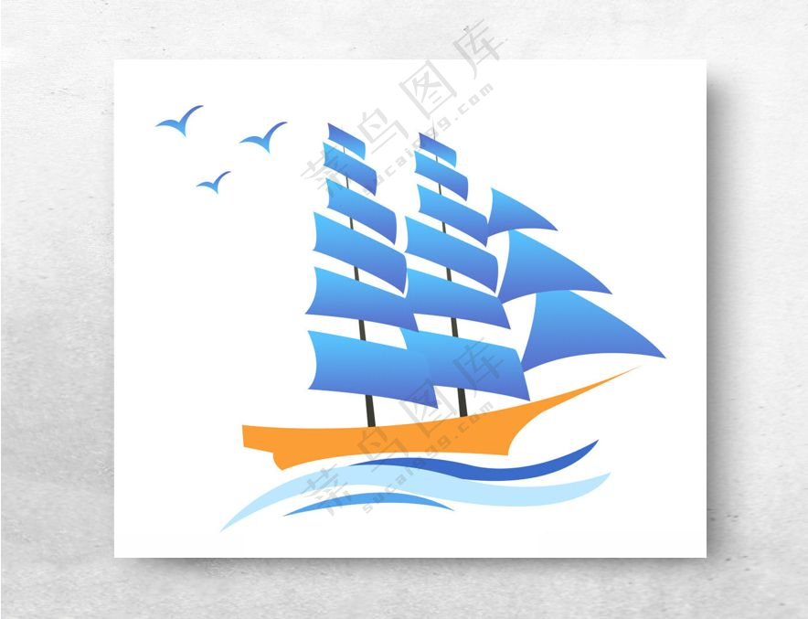 扬帆起航帆船PSD分层素材