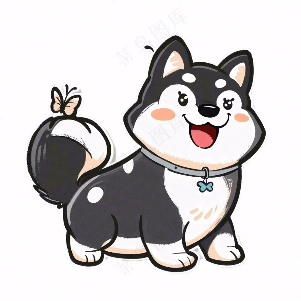 小狗宠物动物卡通插画免抠