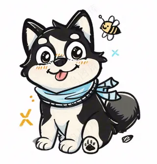 小狗宠物动物卡通插画免抠