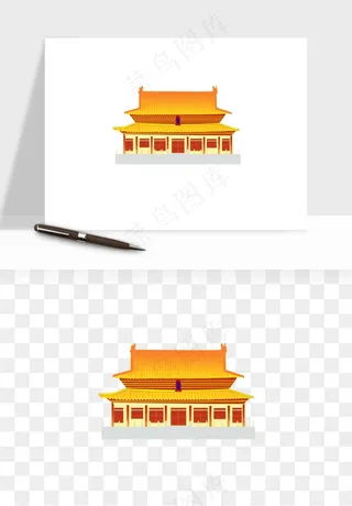 国潮风古建筑古楼古塔鼓楼psd,png免抠图