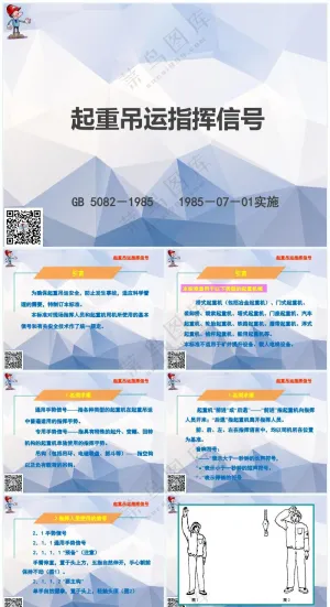 蓝紫色职场风起重手势指挥预览图