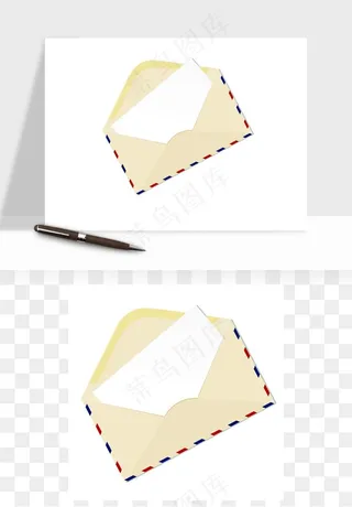 明信片信封邮票矢量