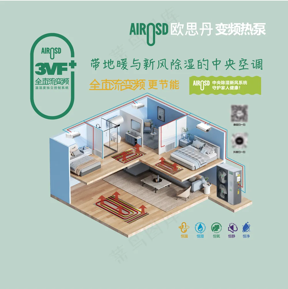 地暖空调广告系统图