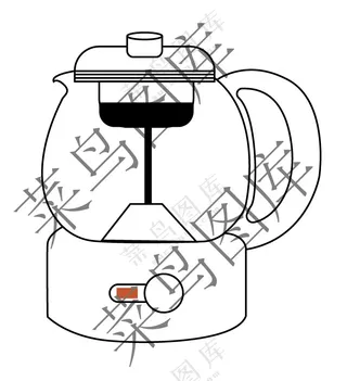 烧水壶矢量素描图