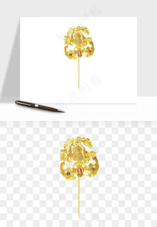 古风发簪头饰配饰png免抠