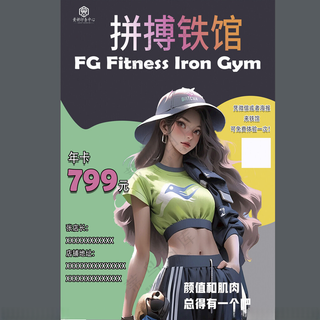 卡通健身海报设计100DPI