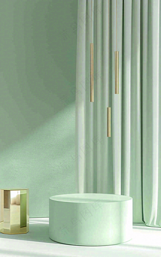 美妆护肤3d展台清新背景