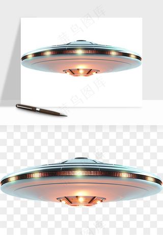 立体飞碟UFO外星人飞船png免抠