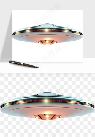 立体飞碟UFO外星人飞船png免抠