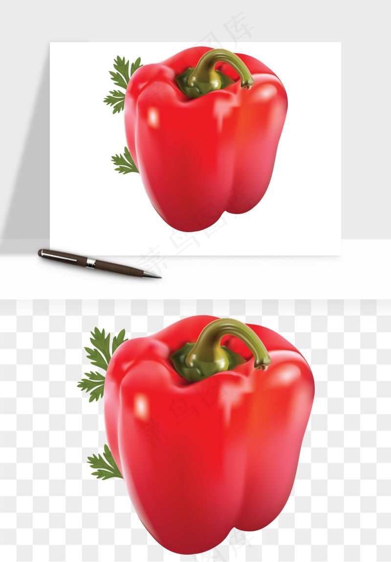 青圆椒蔬菜png免抠