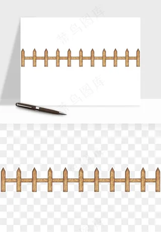 手绘围栏护栏栅栏png免抠
