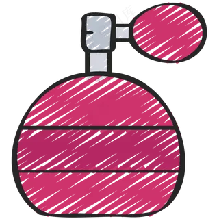 粉色香水 铅笔手绘图标icon