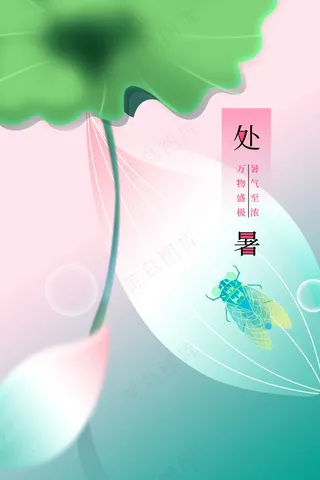 简约处暑节气传统活动海报