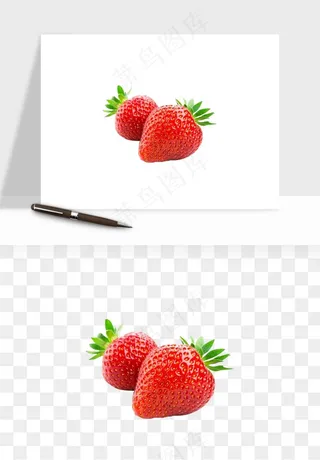 草莓水果png免抠