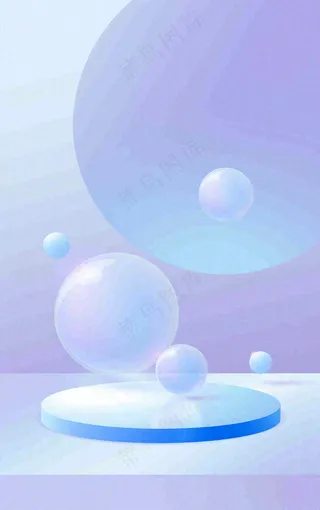 美妆护肤3d展台清新背景