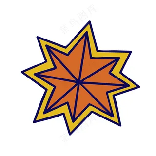 红色圣诞星星2 民族风装饰小元素