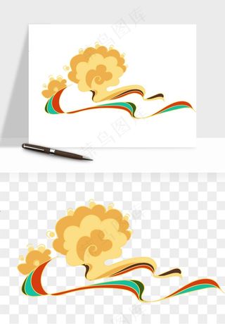 国潮敦煌云纹祥云云彩png免抠