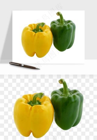 青圆椒蔬菜png免抠