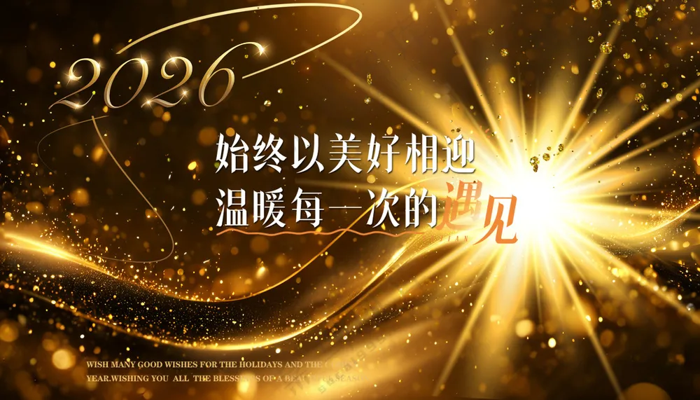 黑金高端发光美好遇见温暖人心励志背景板