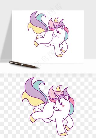 卡通独角兽天马飞马png免抠