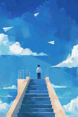 学生毕业季考试青春插画背景